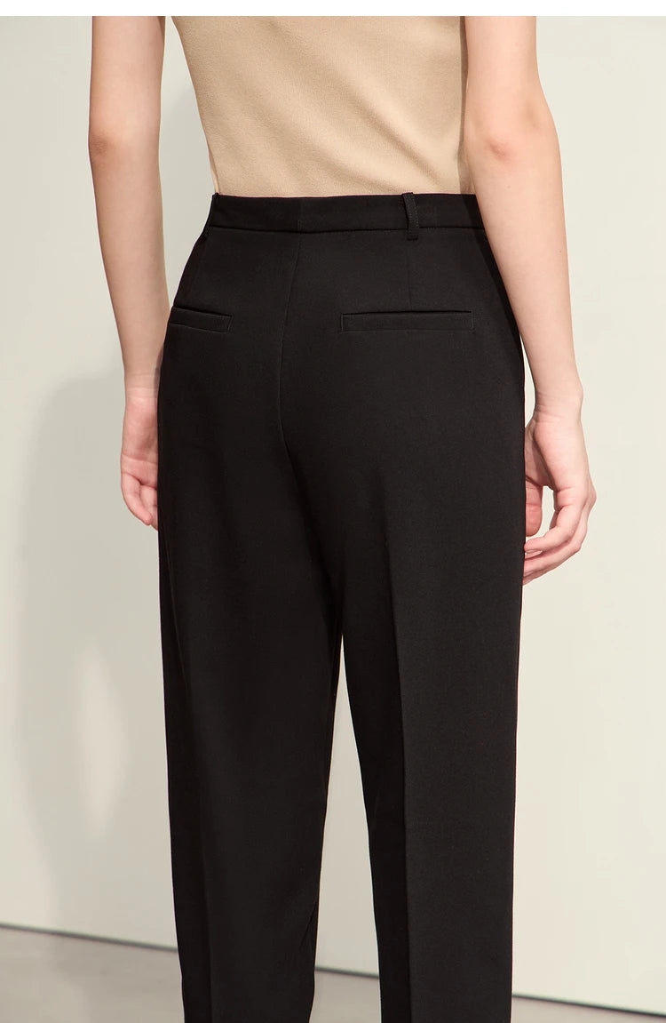 Women’s Straight Casual Pants – Summer Elastic Waist Office Wear