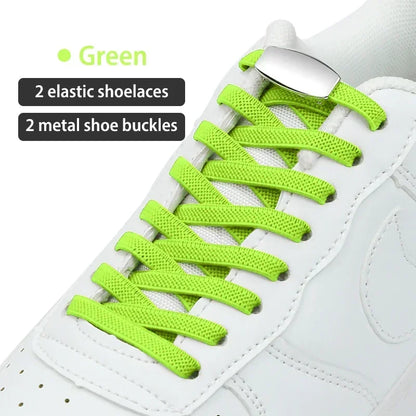 No-Tie Elastic Shoelaces with Metal Lock | Quick Fit for All Shoes