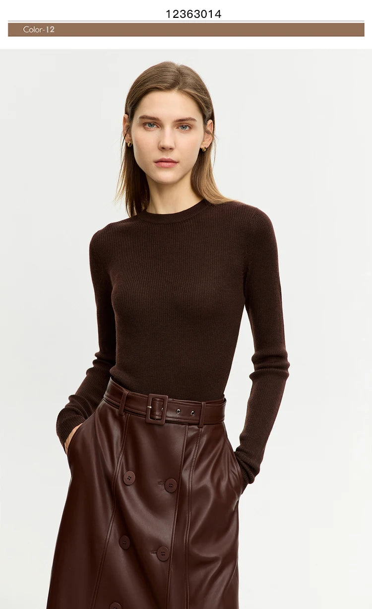 Women’s Slim Fit Turtleneck Sweater – Warm High Elastic Pullover