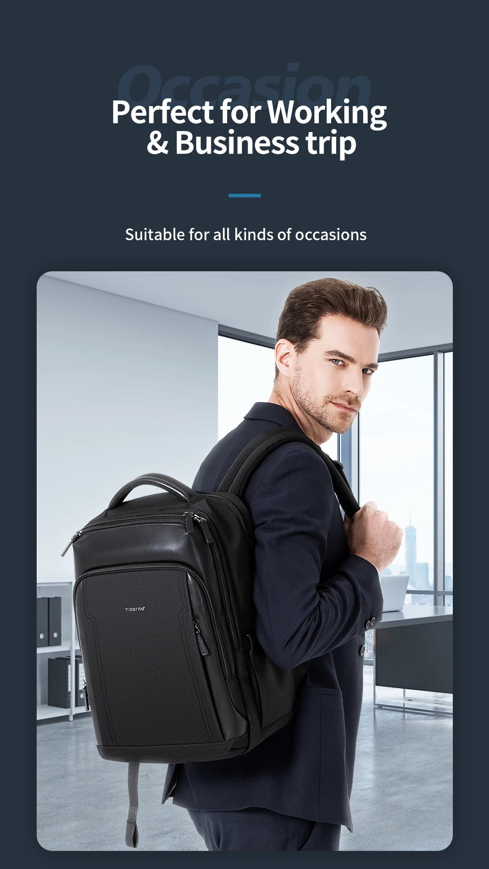 Travel Backpack for Men – Fits 14, 15.6 & 17 Inch Laptops