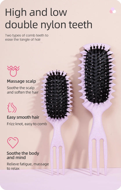 Curly Hair Styling Brush – Nylon Detangling & Volumizing Comb