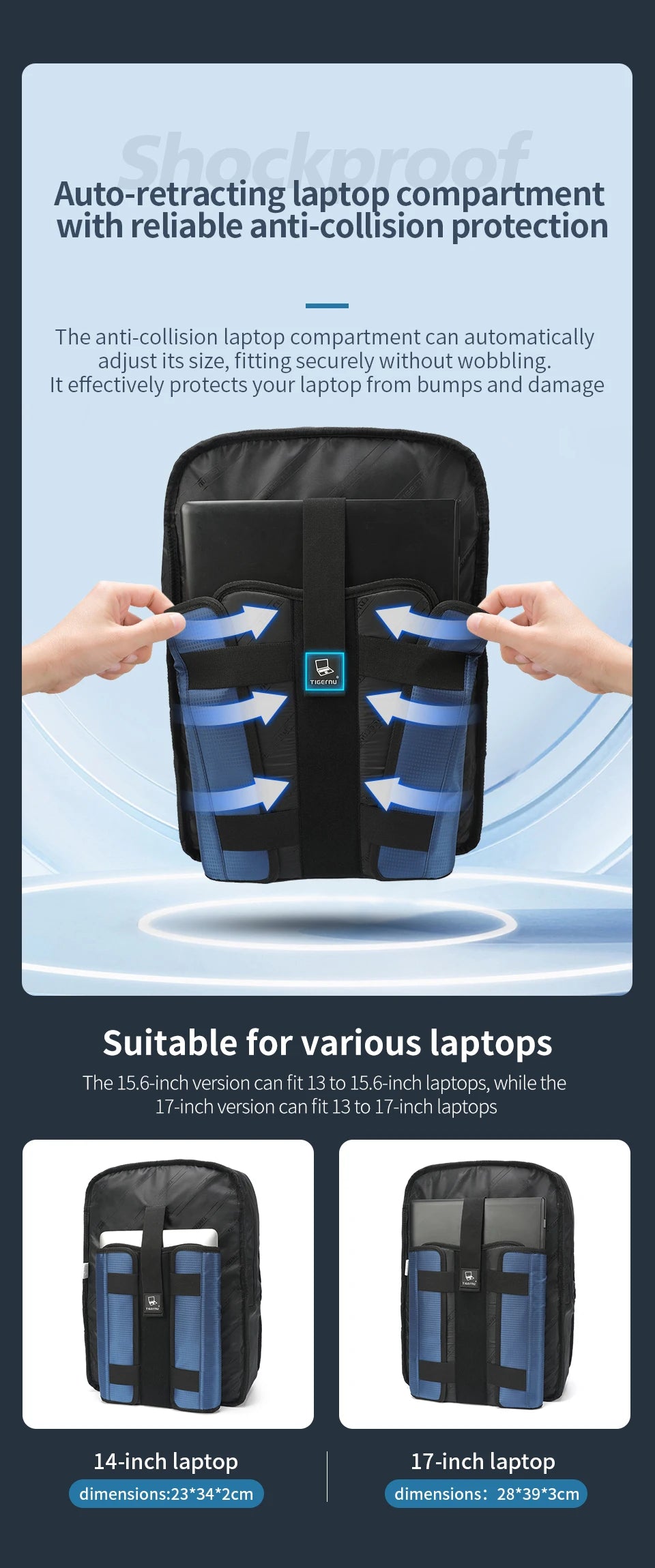 Travel Backpack for Men – Fits 14, 15.6 & 17 Inch Laptops