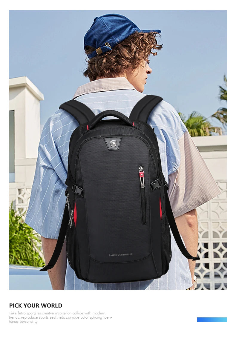 14 Inch Waterproof Nylon Laptop Backpack – Casual Travel School Bag