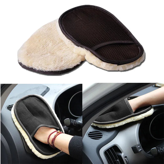 Microfiber Wool Soft Auto Car Washing Glove - Motorcycle & Car Cleaning Tool