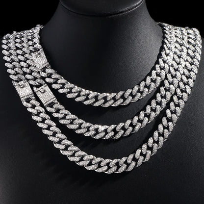 Hip Hop Iced Out Cuban Link Chain Necklace – Gold & Silver Men’s Gift
