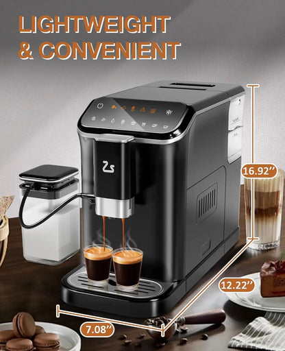 20 Bar Automatic Espresso Machine with Grinder & Milk Frother