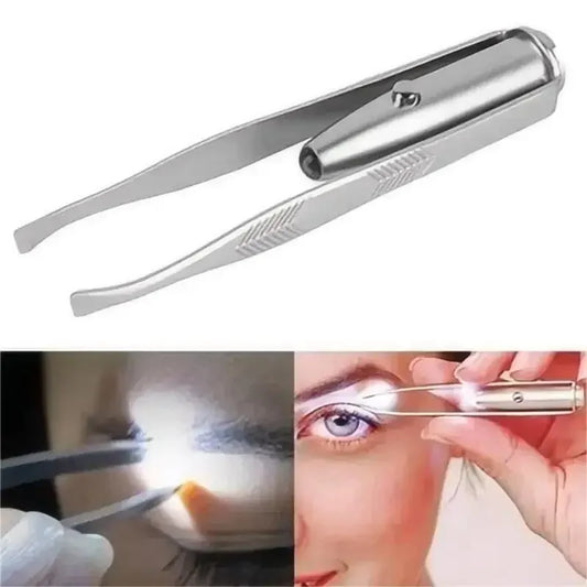 LED Eyebrow Hair Removal Tweezer – Stainless Steel Grooming Tool