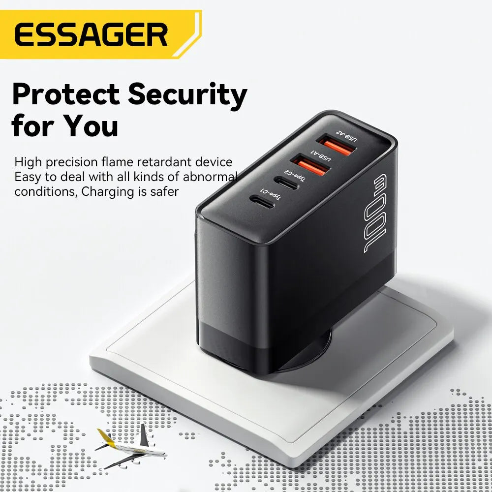 100W GaN USB-C Charger – PD & QC Fast Charging Adapter
