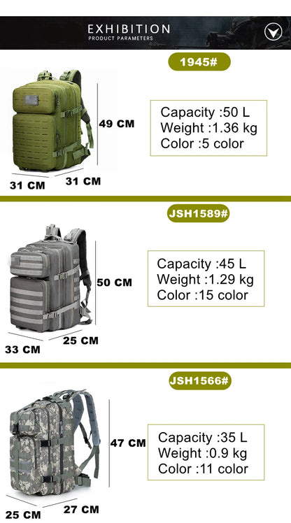 Tactical Backpack – Small Gym, Travel & Hiking Bag with Molle System