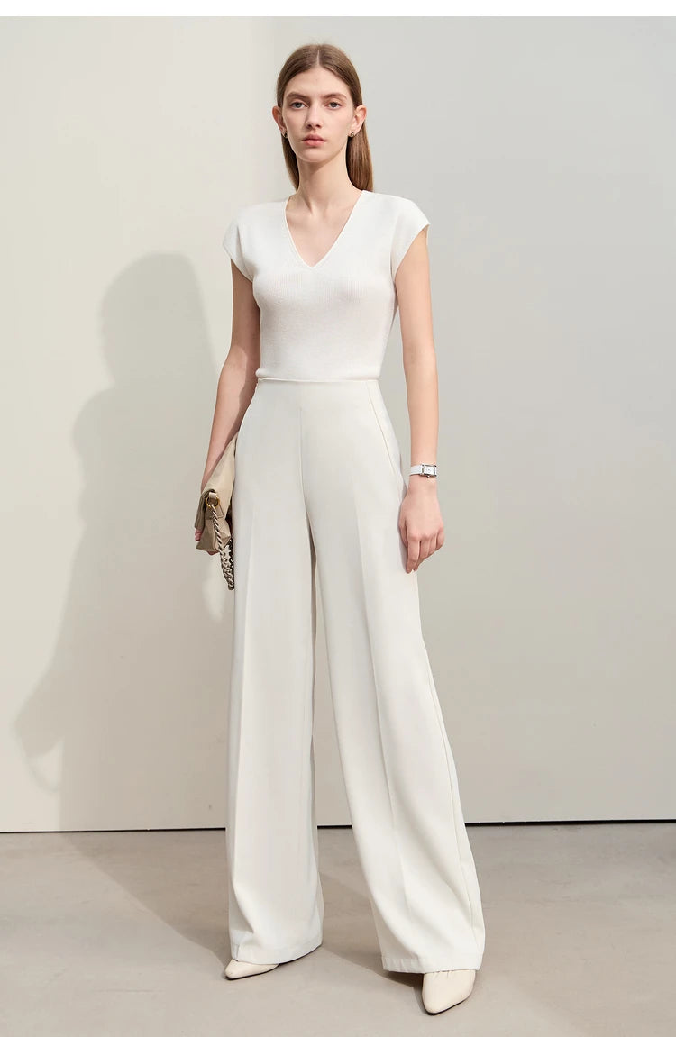 Women’s Wide-Legged Casual Pants – Summer Straight Full-Length Trousers