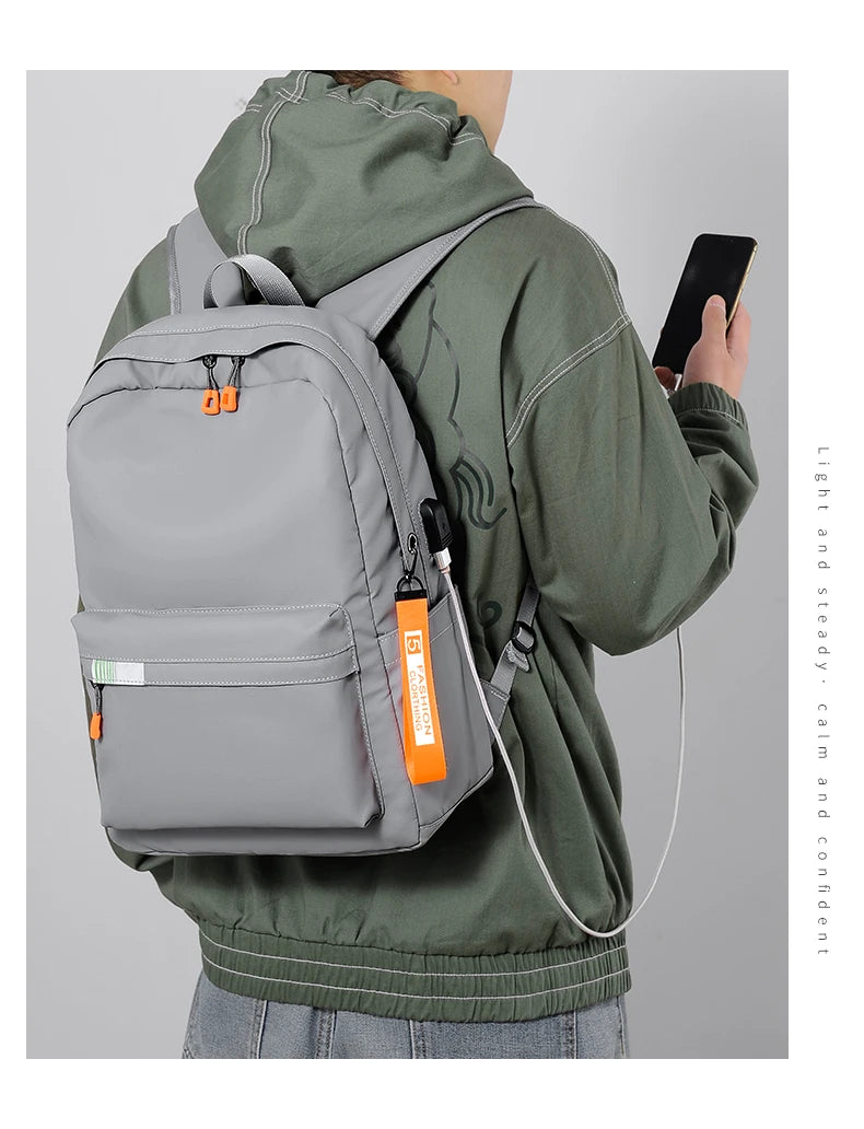 Lightweight Urban Men’s Backpack – Waterproof USB Laptop Bag
