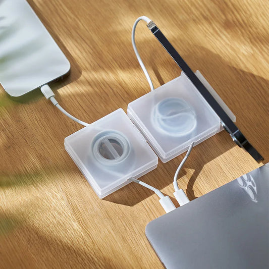 Portable Transparent Cable Organizer & Retractable Wire Winder