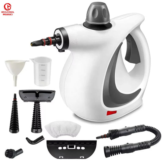 Portable Handheld Steam Cleaner – 9-Piece Pressurized Steamer for Home & Car