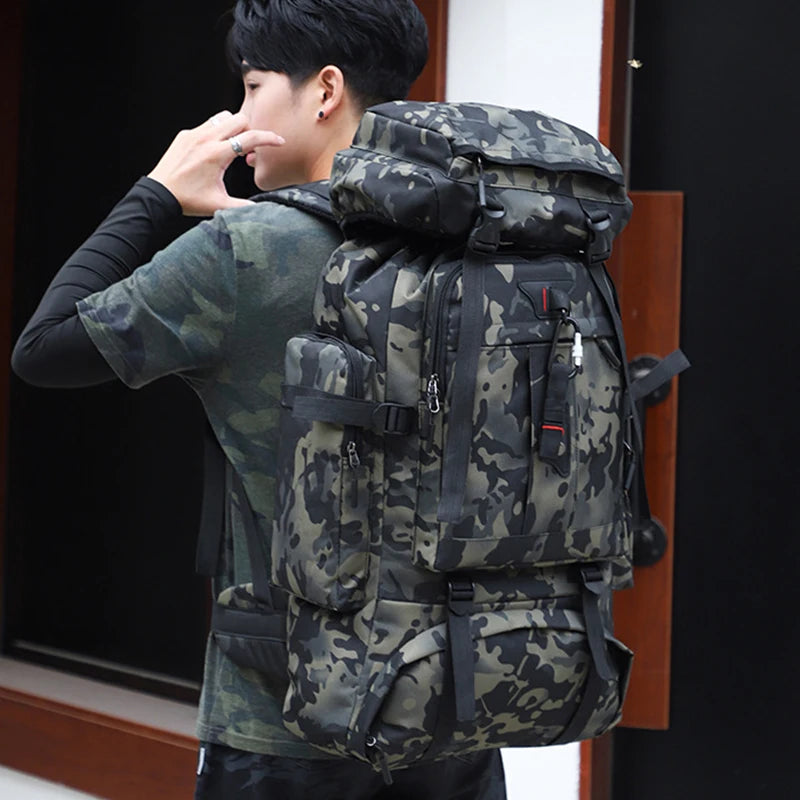 80L Large Capacity Waterproof Camouflage Outdoor Backpack