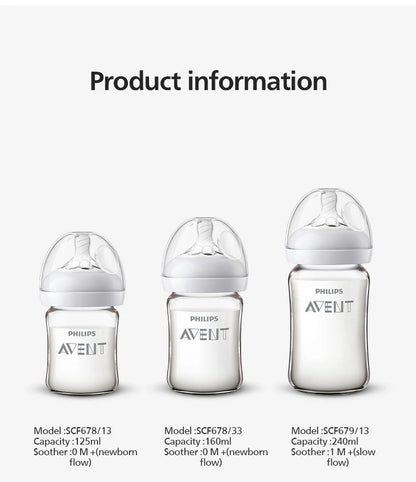 PHILIPS AVENT Glass Baby Bottle – Anti-Colic Feeder 160ml/240ml