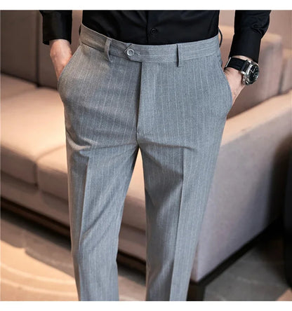 Cartmela Men’s Black Striped Suit Pants