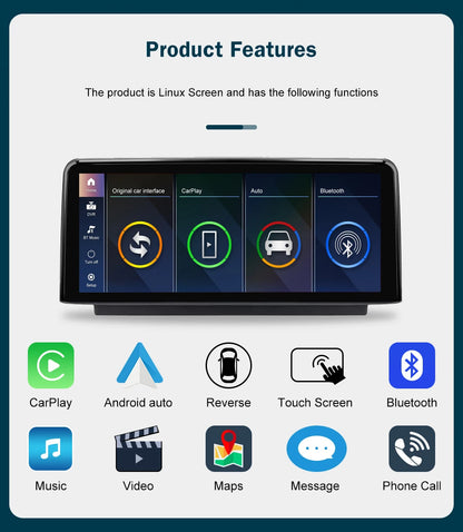 شاشة CarPlay لاسلكية مقاس 10.25 بوصة/12.3 بوصة لسيارات BMW الفئة الأولى إلى الرابعة (F20-F33)