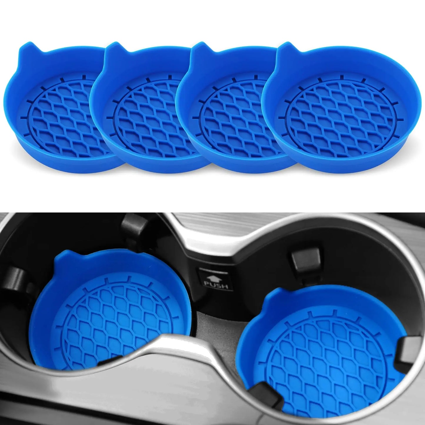2/4pcs Silicone Car Cup Holder Coasters – Non-Slip & Universal Fit