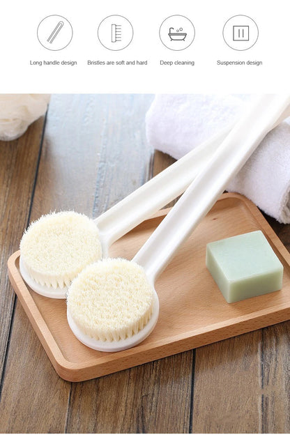 Bath Brush with Long Handle – Soft Bristles for Body Scrub
