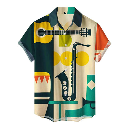 Men’s Floral Hawaiian Shirt – Summer Lapel Short Sleeve Casual Top
