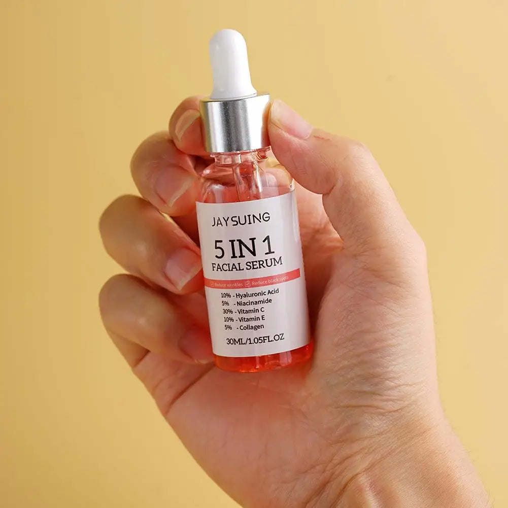 5-in-1 Vitamin C & Hyaluronic Acid Facial Serum for Radiant Skin