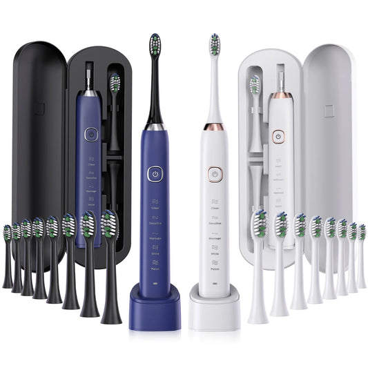 Electric Toothbrush – Rechargeable, 8 Heads, Whitening