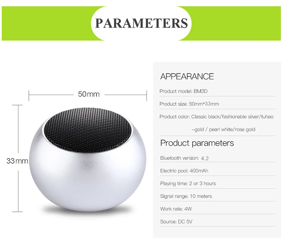 Cartmela Metal Mini Bluetooth Speaker