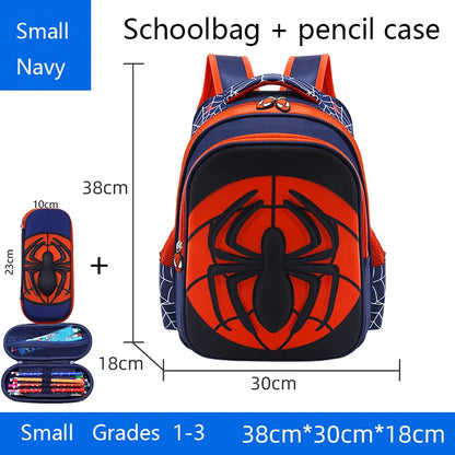 Cartmela Spider Backpack & Pencil Case Set | Waterproof Cartoon School Bag for Boys