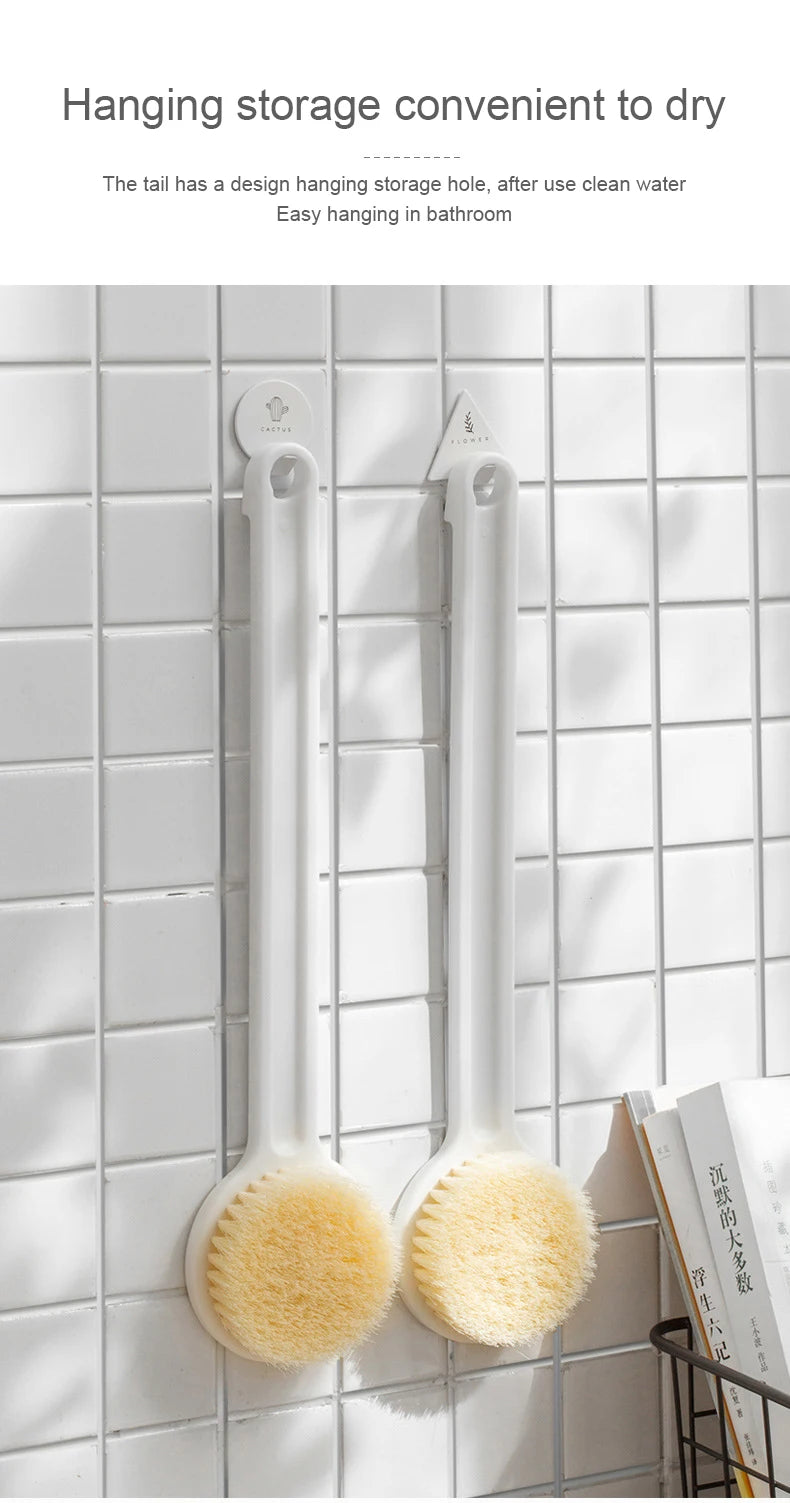 Bath Brush with Long Handle – Soft Bristles for Body Scrub
