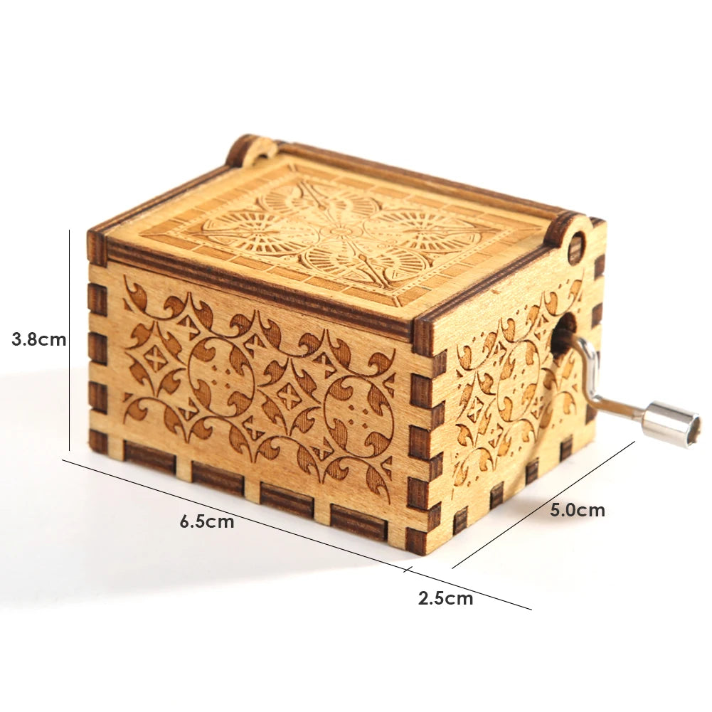 Wooden Hand Crank Music Box