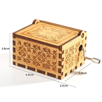 Wooden Hand Crank Music Box