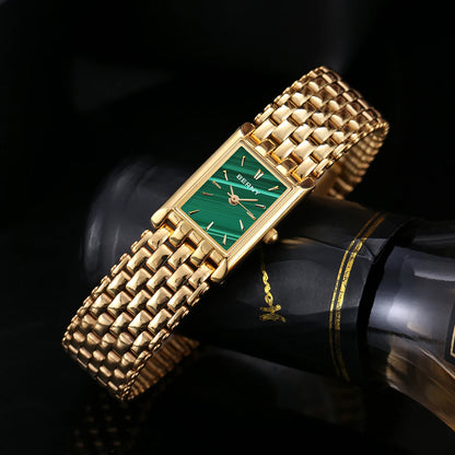 Gold Square Women’s Quartz Wristwatch | Luxury Fashion Watch