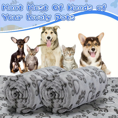 Soft Fluffy Pet Blanket – Warm Mat with Cute Cartoon Pattern