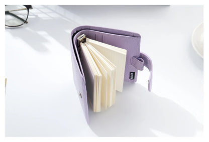 A8 / M5 Mini Rings Planner – Pebbled Grain Cowhide Leather Organizer