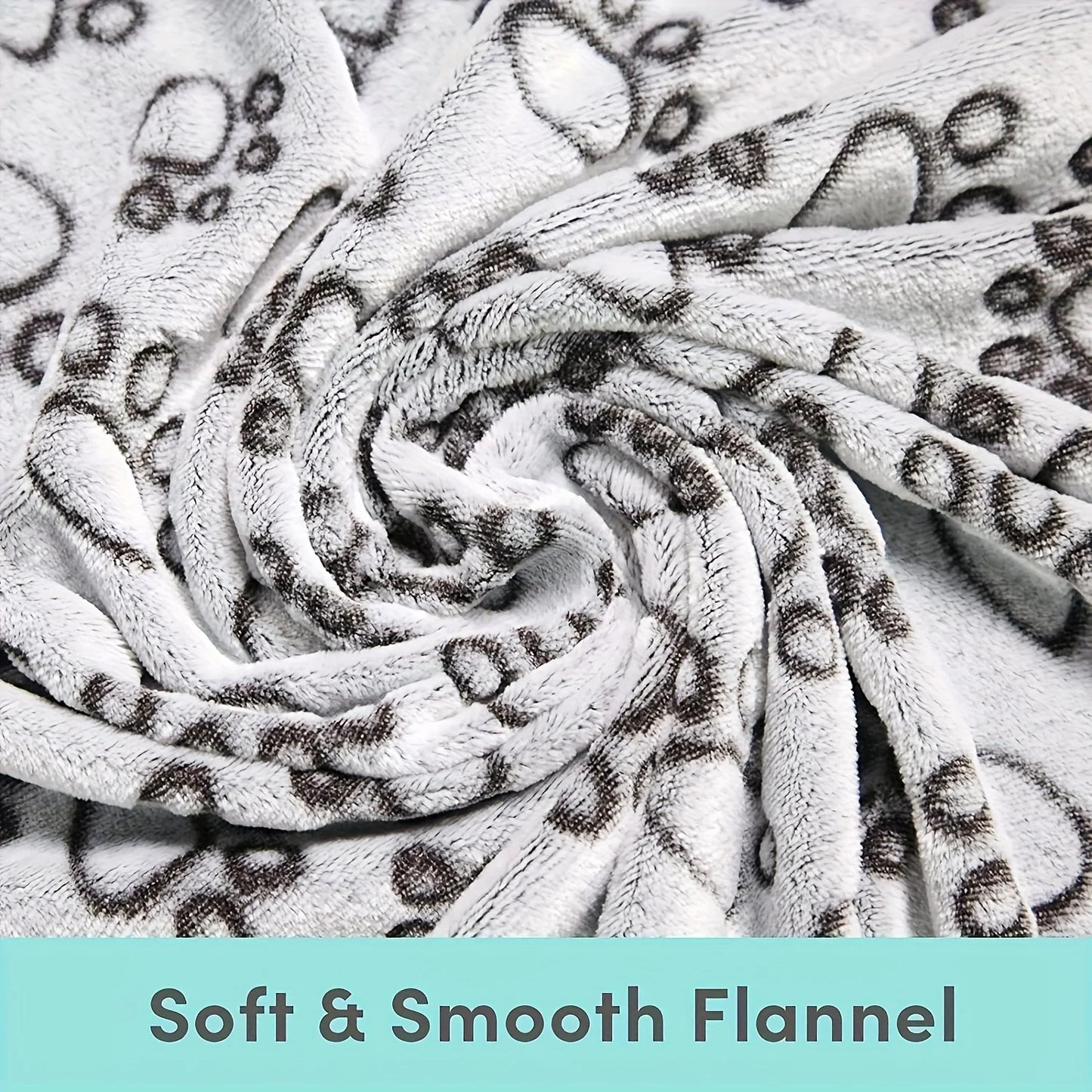 Soft Fluffy Pet Blanket – Warm Mat with Cute Cartoon Pattern