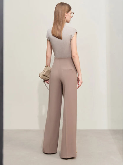 Women’s Wide-Legged Casual Pants – Summer Straight Full-Length Trousers