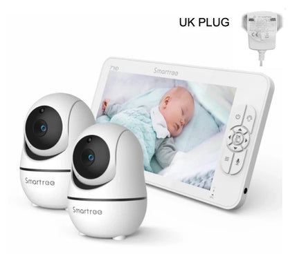 7" 1080P HD Split Screen Baby Monitor – Dual Cameras & Remote Control