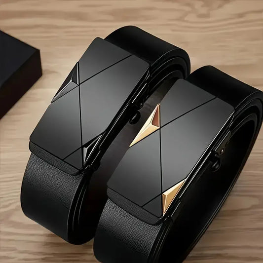 Stylish Men’s PU Leather Belt Automatic Buckle