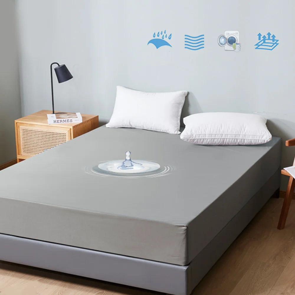 Waterproof Fitted Bed Sheet – Soft, Breathable Mattress Cover