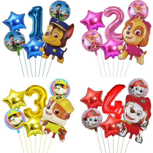 6pcs Paw Patrol Foil Balloons – Kids Birthday Party Decorations