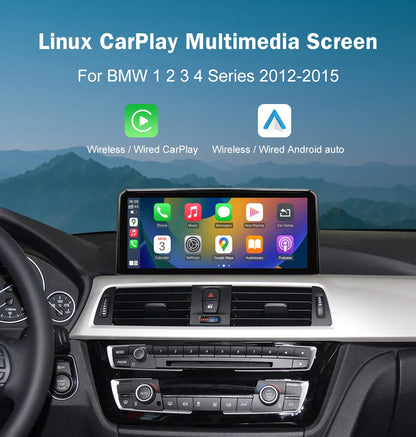 شاشة CarPlay لاسلكية مقاس 10.25 بوصة/12.3 بوصة لسيارات BMW الفئة الأولى إلى الرابعة (F20-F33)