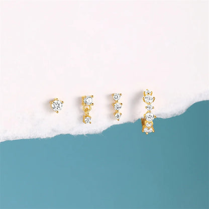 925 Sterling Silver Earring Set – Waterdrop, Flower & Pearl Trio