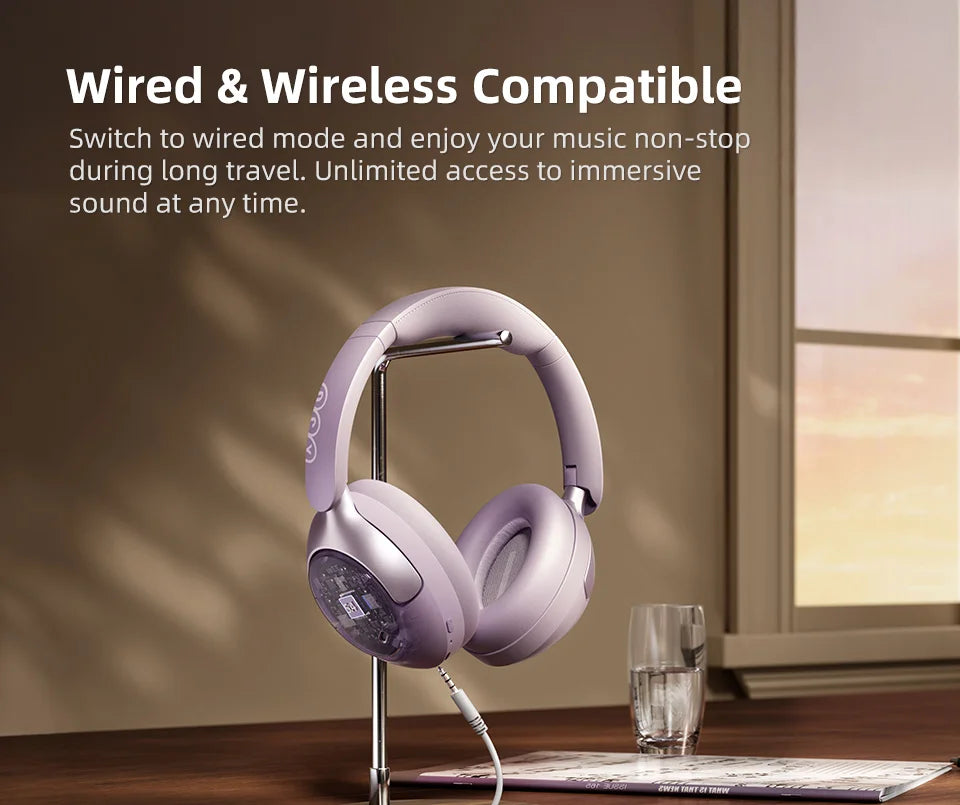 Wireless ANC Headphones – 50dB Noise Canceling, Bluetooth 5.4