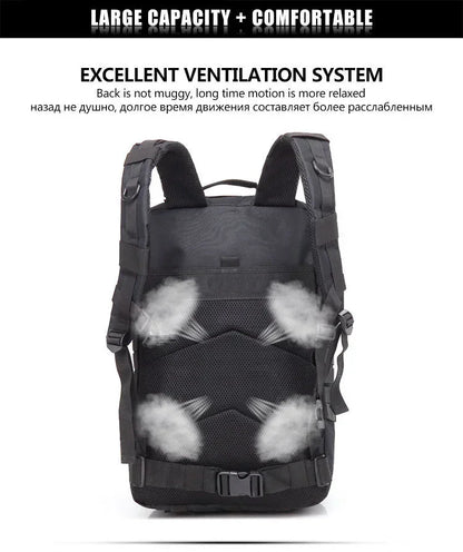 50L Tactical Backpack for Men – Outdoor Travel, Hiking & Hunting Bag