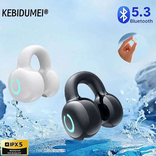 Single Ear Bone Conduction Bluetooth Earphone Clip Noise Cancelling