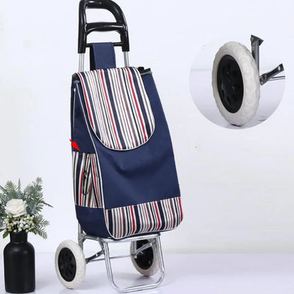Folding Grocery Cart–Lightweight Aluminum Trolley with Climbing Wheels
