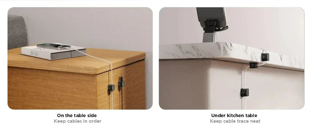 Magnetic Cable Clips – Adhesive Cord Organizer for Desk & Home
