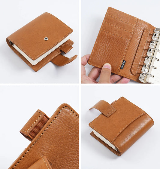 Pocket/A7 Ring Planner – 25mm Vegetable Tanned Leather Organizer