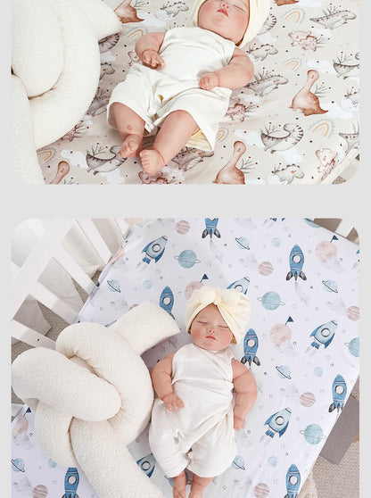 Happy Flute Cartoon Baby Bed Sheet – Soft, Breathable 70×130cm