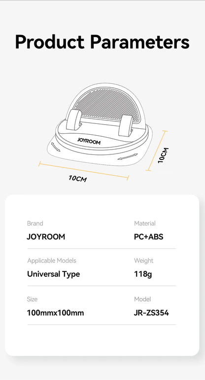 Joyroom Car Phone Holder – 360° Rotation, One-Handed Dashboard Mount